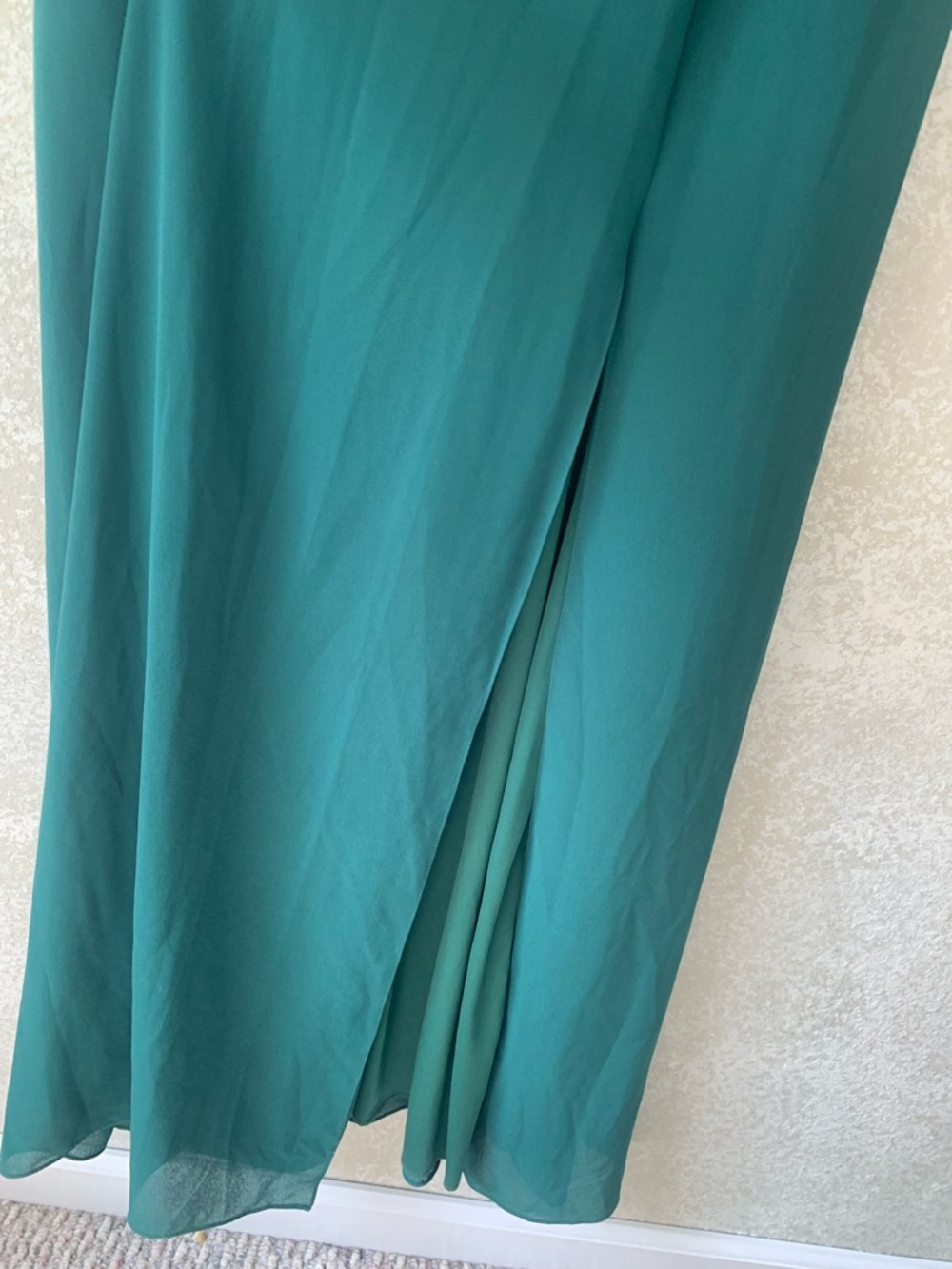 DB Studio Emerald Green V-Neck Ruffle Sleeve Maxi Dress Size 8 Wedding Formal - Picture 7 of 9